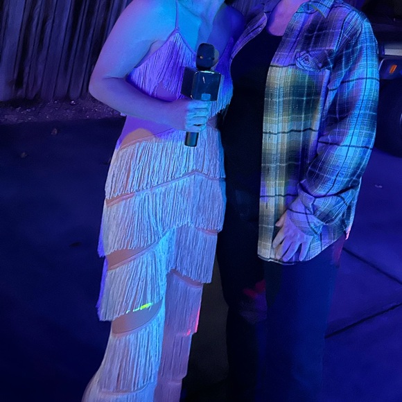 Fringe Spaghetti-Strap Jumpsuit in Dusty Pink - Picture 7 of 7